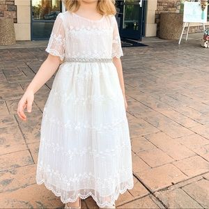 Wedding flower girl dress white